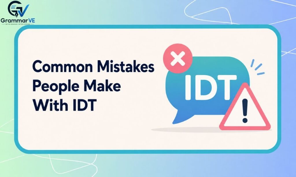Common Mistakes People Make With IDT